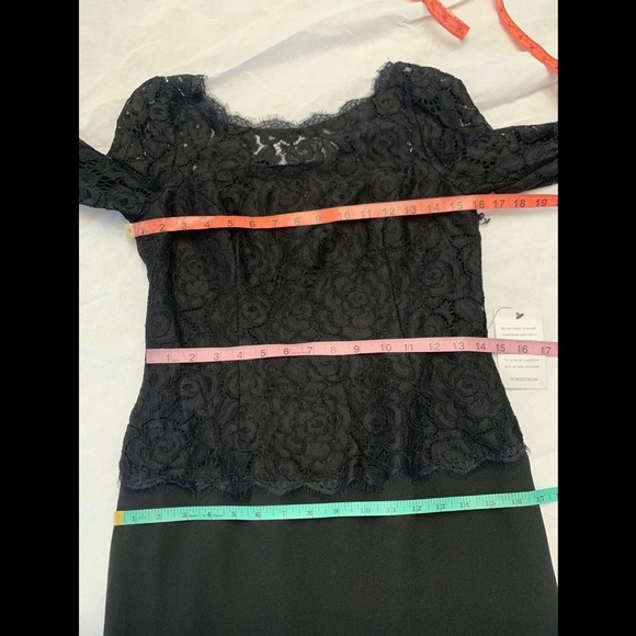 NWT $140 Adrianna Papell Lace & Crepe Sheath Dress Black [ SZ‎ 4 ] - Picture 3 of 12